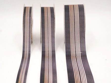 Коричнева та бежева плетена стрічка з багатосмуговим візерунком_AI